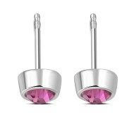 Pink Cubic Zirconia Silver Stud Earrings, e426st